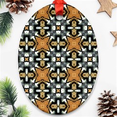 Faux Animal Print Pattern Oval Ornament (two Sides)