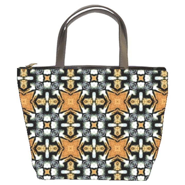 Faux Animal Print Pattern Bucket Handbag