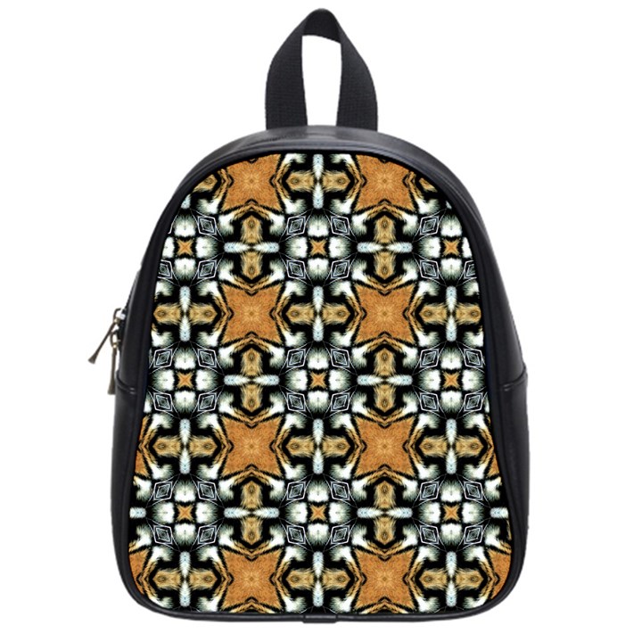 Faux Animal Print Pattern School Bag (Small)