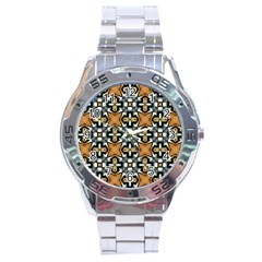 Faux Animal Print Pattern Stainless Steel Watch