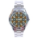 Faux Animal Print Pattern Stainless Steel Watch Front