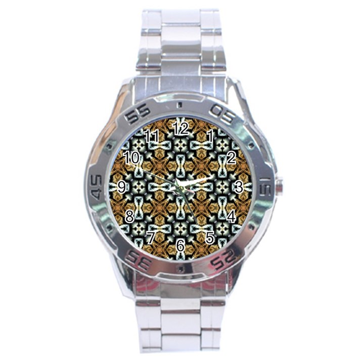 Faux Animal Print Pattern Stainless Steel Watch