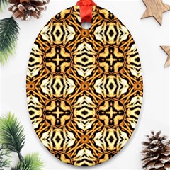 Faux Animal Print Pattern Oval Ornament