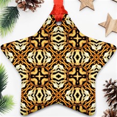 Faux Animal Print Pattern Star Ornament by GardenOfOphir