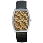 Faux Animal Print Pattern Tonneau Leather Watch Front