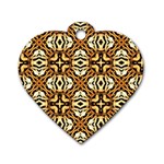 Faux Animal Print Pattern Dog Tag Heart (Two Sided) Back