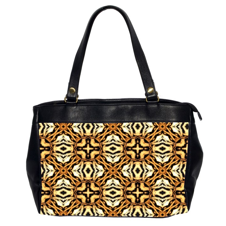 Faux Animal Print Pattern Oversize Office Handbag (Two Sides)