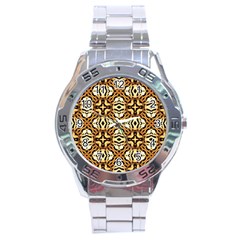 Faux Animal Print Pattern Stainless Steel Watch