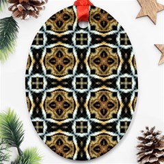 Faux Animal Print Pattern Oval Ornament