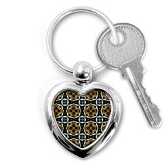 Faux Animal Print Pattern Key Chain (Heart)