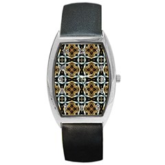 Faux Animal Print Pattern Tonneau Leather Watch