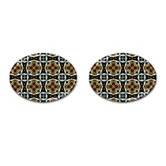 Faux Animal Print Pattern Cufflinks (oval) by GardenOfOphir