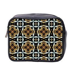 Faux Animal Print Pattern Mini Travel Toiletry Bag (two Sides)