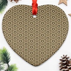 Cute Pretty Elegant Pattern Heart Ornament (two Sides)