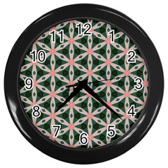 Cute Pretty Elegant Pattern Wall Clock (black) by GardenOfOphir