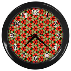 Cute Pretty Elegant Pattern Wall Clock (black) by GardenOfOphir