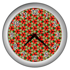 Cute Pretty Elegant Pattern Wall Clock (silver)