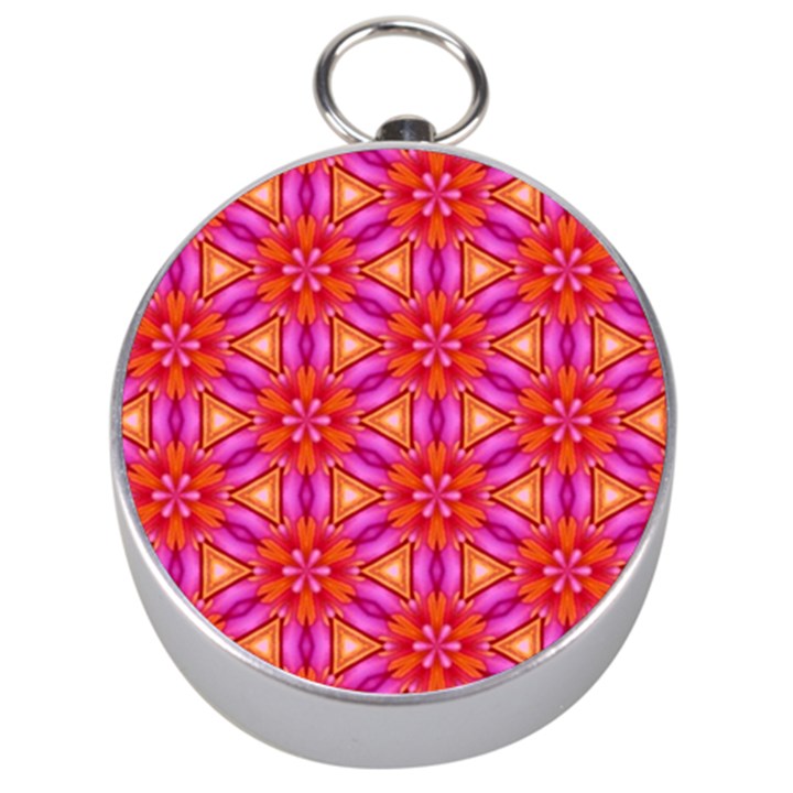 Cute Pretty Elegant Pattern Silver Compass