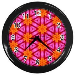 Cute Pretty Elegant Pattern Wall Clock (black) by GardenOfOphir