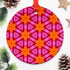 Cute Pretty Elegant Pattern Round Ornament (two Sides)