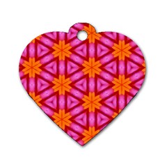 Cute Pretty Elegant Pattern Dog Tag Heart (one Sided) 