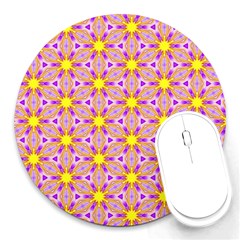 Cute Pretty Elegant Pattern 8  Mouse Pad (Round)