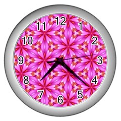 Cute Pretty Elegant Pattern Wall Clock (silver) by GardenOfOphir