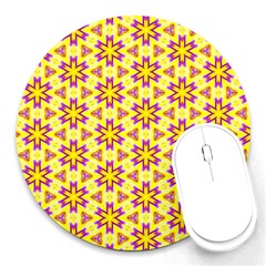 Cute Pretty Elegant Pattern 8  Mouse Pad (round)