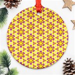 Cute Pretty Elegant Pattern Round Ornament (Two Sides) Back