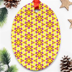 Cute Pretty Elegant Pattern Oval Ornament (two Sides)