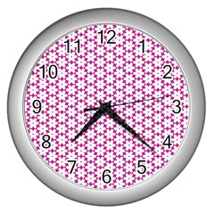 Cute Pretty Elegant Pattern Wall Clock (Silver)