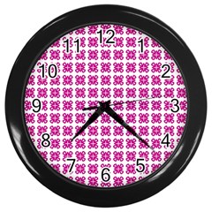 Cute Pretty Elegant Pattern Wall Clock (black) by GardenOfOphir