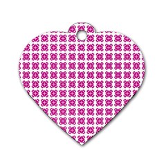 Cute Pretty Elegant Pattern Dog Tag Heart (one Sided)  by GardenOfOphir