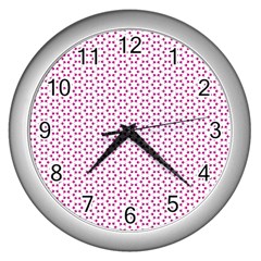 Cute Pretty Elegant Pattern Wall Clock (silver) by GardenOfOphir