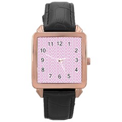 Cute Pretty Elegant Pattern Rose Gold Leather Watch  by GardenOfOphir