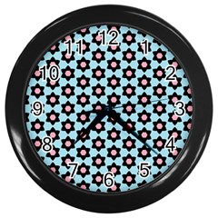 Cute Pretty Elegant Pattern Wall Clock (black) by GardenOfOphir