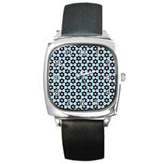 Cute Pretty Elegant Pattern Square Leather Watch by GardenOfOphir