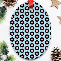 Cute Pretty Elegant Pattern Oval Ornament (two Sides)