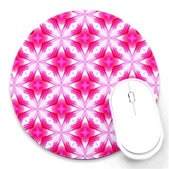 Cute Pretty Elegant Pattern 8  Mouse Pad (round)