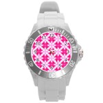 Cute Pretty Elegant Pattern Plastic Sport Watch (Large) Front