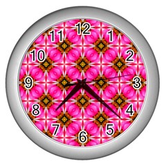 Cute Pretty Elegant Pattern Wall Clock (silver) by GardenOfOphir