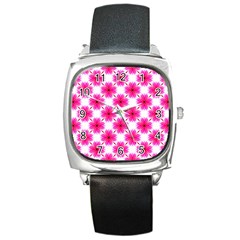 Cute Pretty Elegant Pattern Square Leather Watch