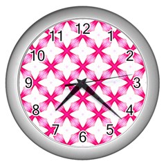 Cute Pretty Elegant Pattern Wall Clock (silver) by GardenOfOphir