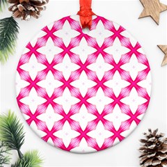 Cute Pretty Elegant Pattern Round Ornament (two Sides)