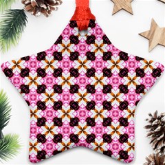 Cute Pretty Elegant Pattern Star Ornament (two Sides)