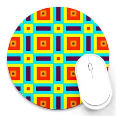 Cute Pretty Elegant Pattern 8  Mouse Pad (round)