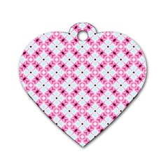 Cute Pretty Elegant Pattern Dog Tag Heart (one Sided) 