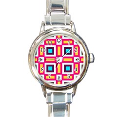 Cute Pretty Elegant Pattern Round Italian Charm Watch