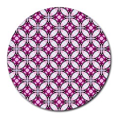 Cute Pretty Elegant Pattern 8  Mouse Pad (round) by GardenOfOphir