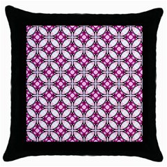 Cute Pretty Elegant Pattern Black Throw Pillow Case by GardenOfOphir